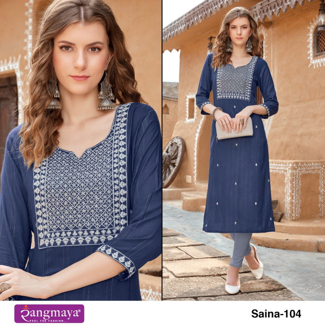 Saina By Rangmaya 101-106 Designer Kurtis Catalog